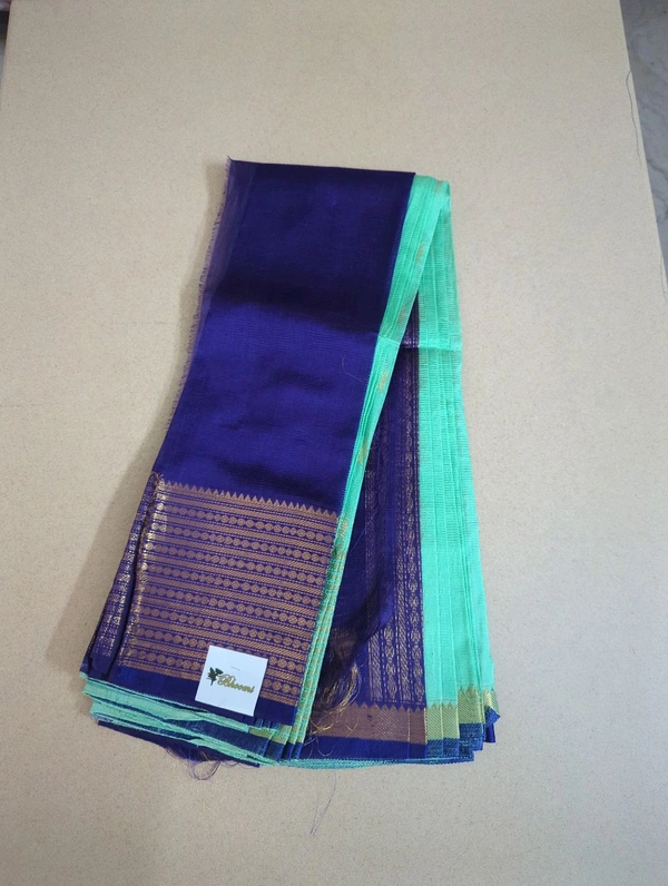 Pure Handloom Mangalagiri  - Navy Blue