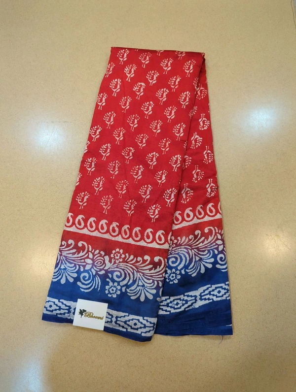 Semi Silk - Red 6, Peacocks