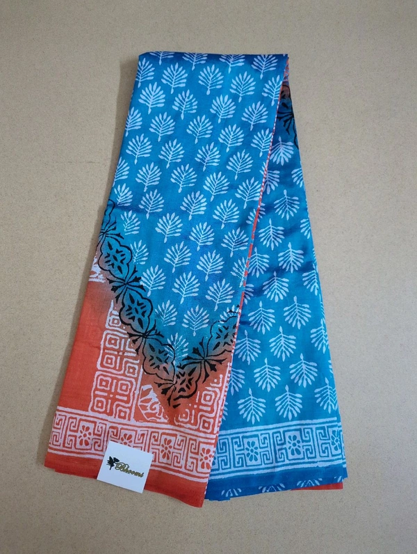 Semi Silk - sky blue, Tortoise Flowers