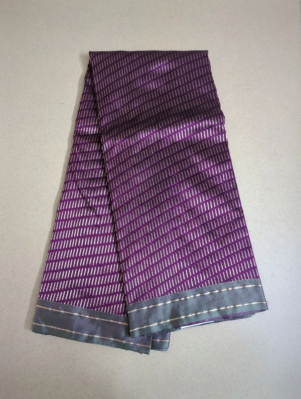 Pure Handloom Katan Pattu - Purple
