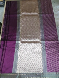 Pure Handloom Katan Pattu - Purple