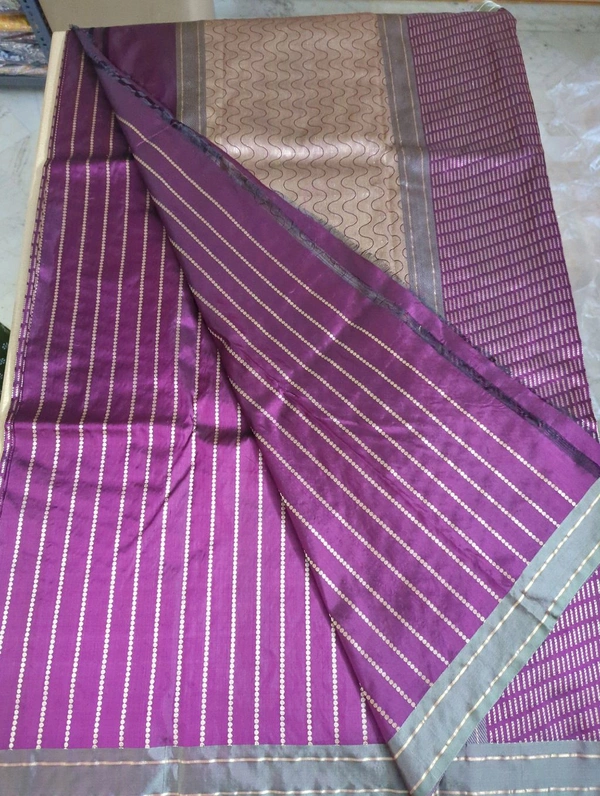 Pure Handloom Katan Pattu - Purple