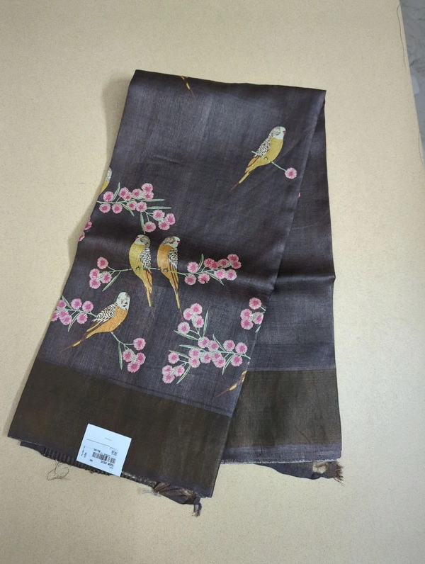 pure handloom tusser - Morocco Brown