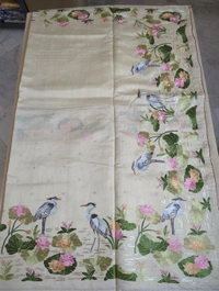 Tusser With Rice Embroidery  - cream