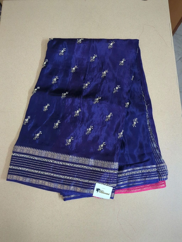 russian crepe handwork - Navy Blue