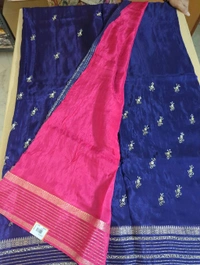 russian crepe handwork - Navy Blue