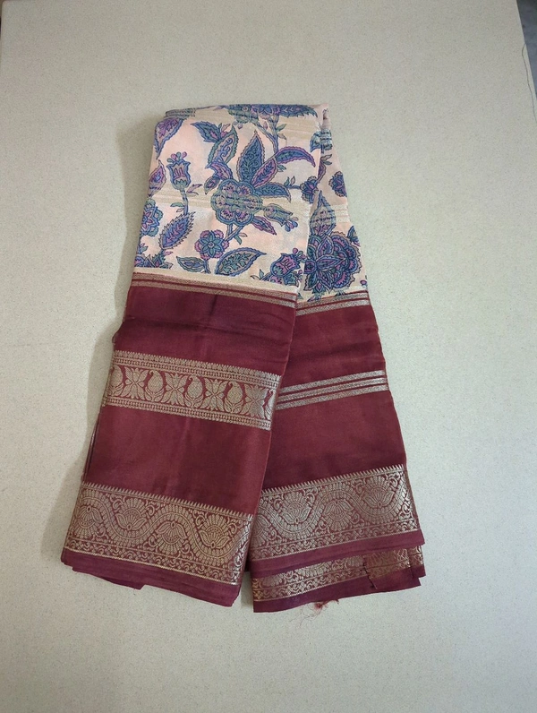 Semi Mysore Silk - Maroon, Rude Leaves