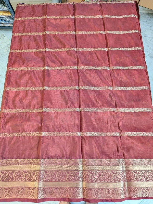 Semi Mysore Silk - Maroon, Rude Leaves