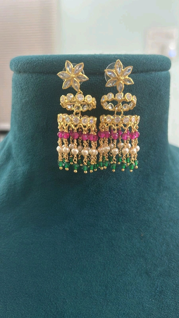 Gold Copy Jhumkas Screw Back  - multi colour, 1 week dispach time, HD