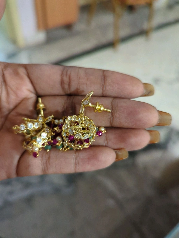 Gold Copy Jhumkas Screw Back  - multi colour, 1 week dispach time, HD