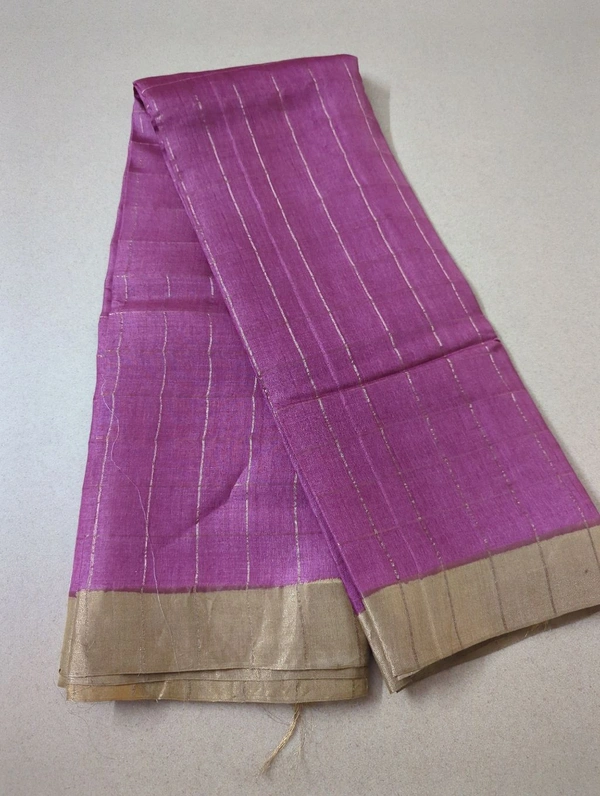 pure handloom tussar - Purple