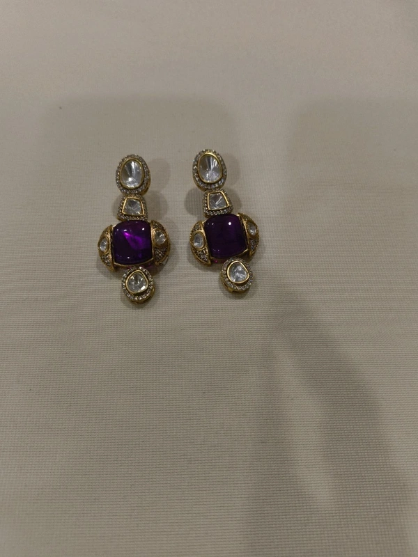 mossonite earrings - Purple