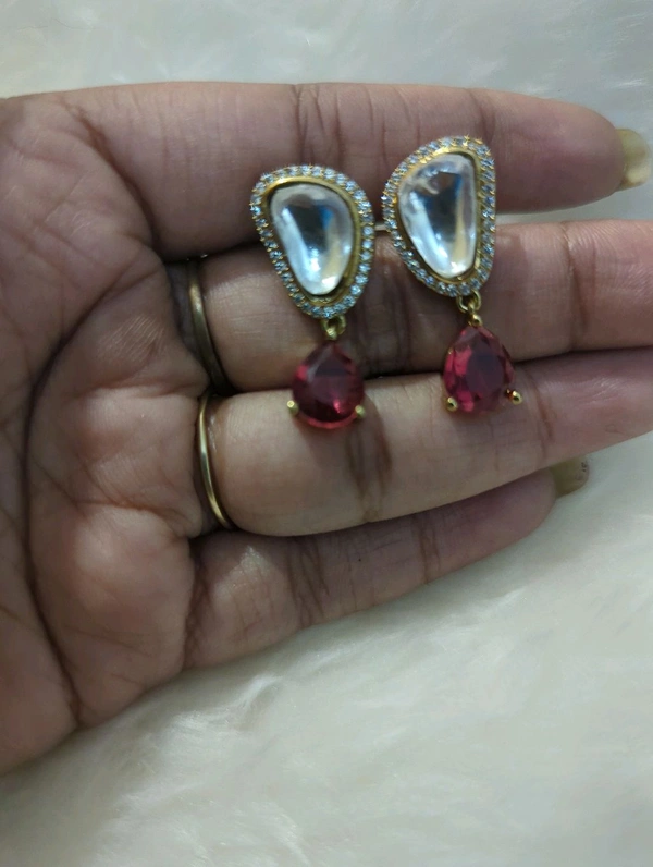 mossonite earrings - Red