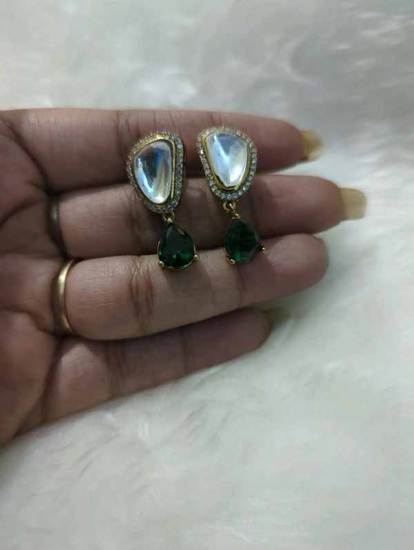 mossonite earrings - green