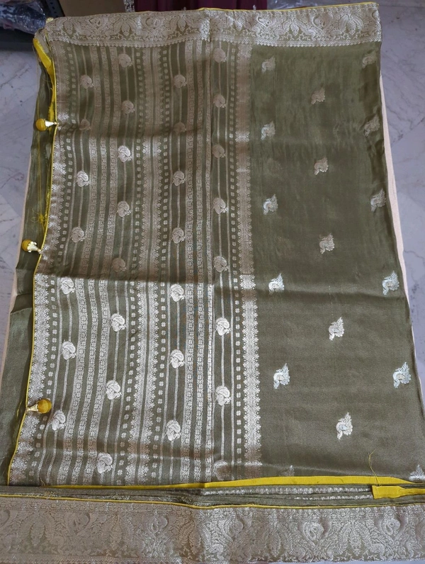 tissue saree - green