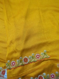 Pure Vichitra Silk - Web Orange