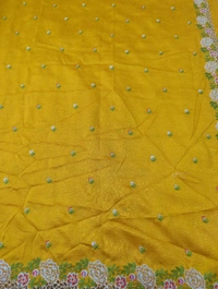 Pure Vichitra Silk - Web Orange