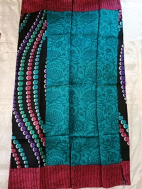 Pure Silk  - black with pink border