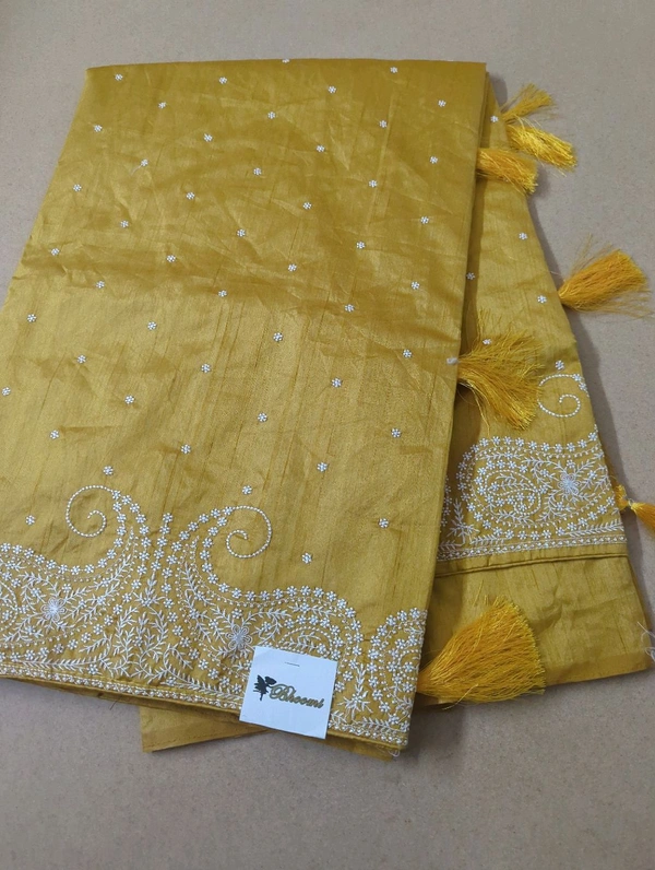 Chapa Tusser Work  - Yellow Orange