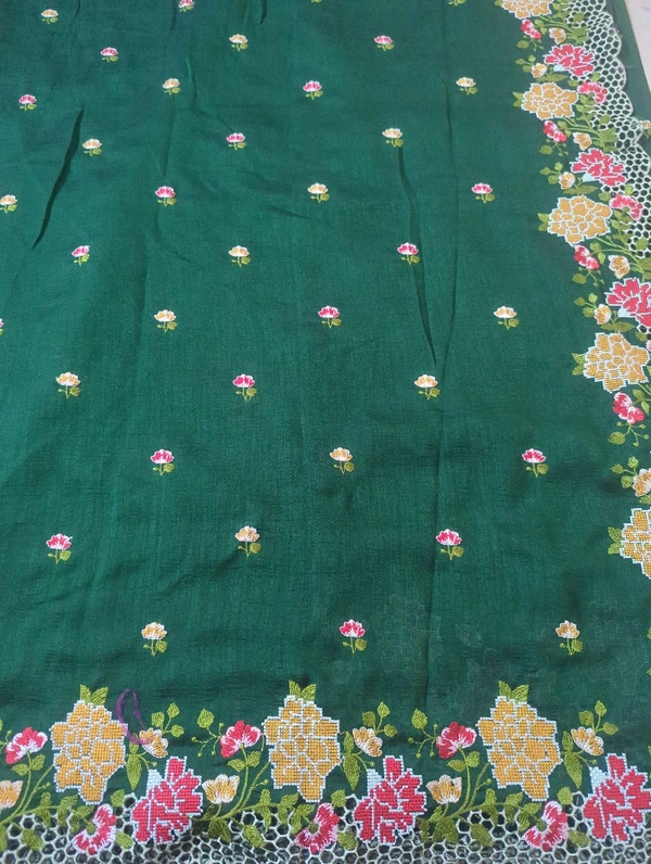 Pure Vichitra Silk - green