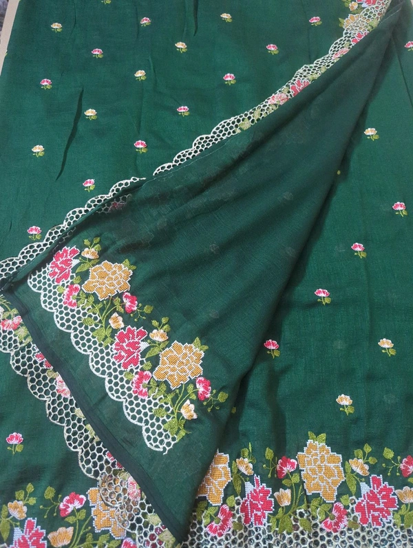 Pure Vichitra Silk - green