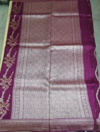 Pure Tusser Georgette  - pink, Waves