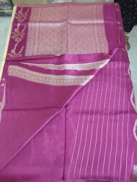 Pure Tusser Georgette  - pink, Waves