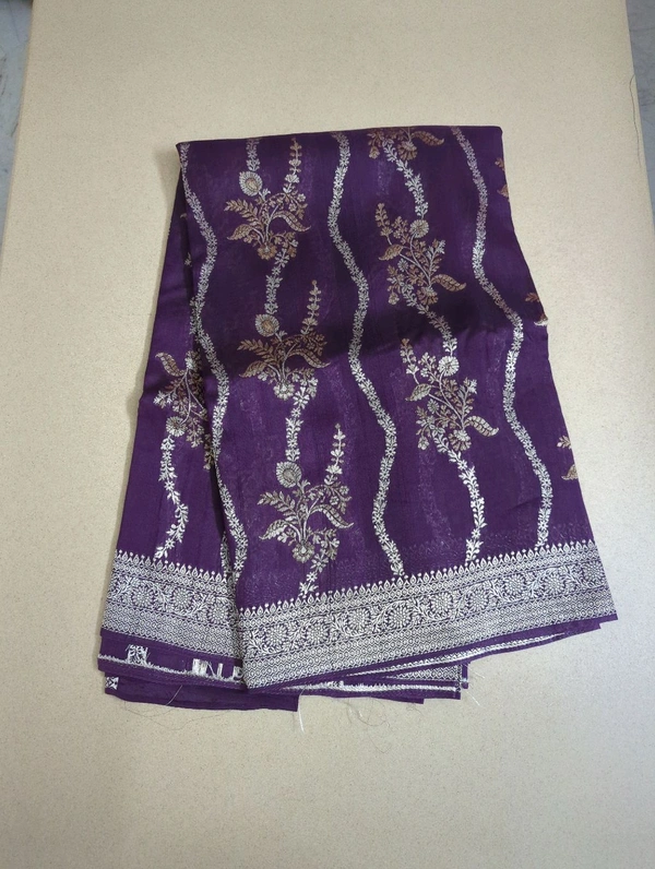 Pure Tusser Georgette  - wine, Waves