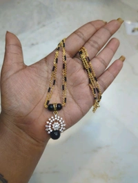 Black Beads With Diamond Replica - 10 Days Dispatch Time, 18 Inches, HZ