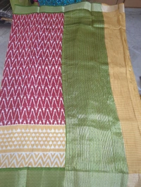 Chiniya With Ikkat Print - Red