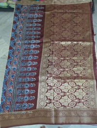 Pure Dola Ajarakh Print - maroon 11