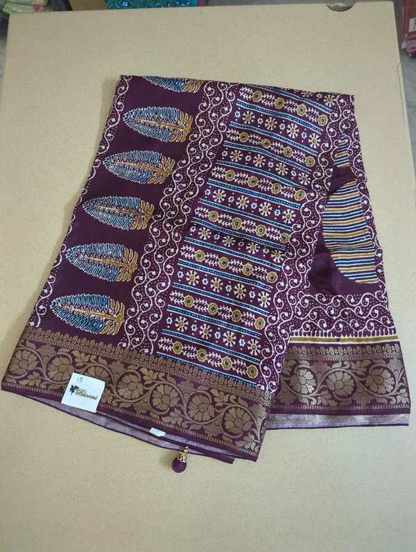 Pure Dola Ajarakh Print - maroon 15