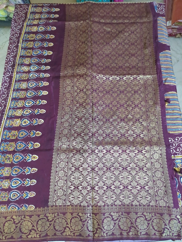 Pure Dola Ajarakh Print - maroon 15