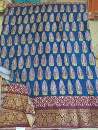 Pure Dola Ajarakh Print - maroon 15