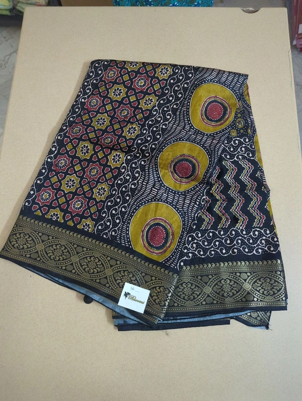 Pure Dola Ajarakh Print - black 16