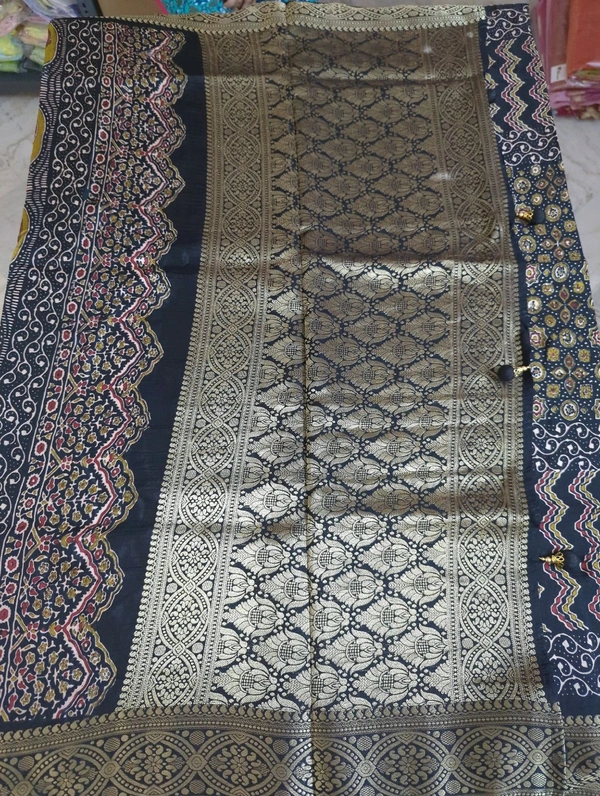 Pure Dola Ajarakh Print - black 16