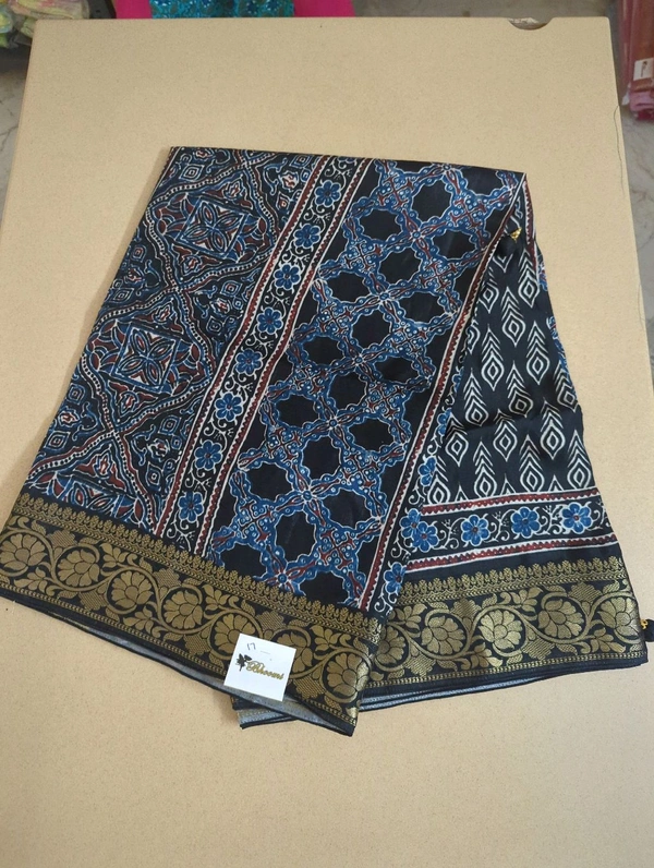 Pure Dola Ajarakh Print - black 17