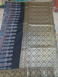 Pure Dola Ajarakh Print - black 17
