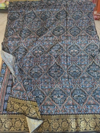 Pure Dola Ajarakh Print - black 17