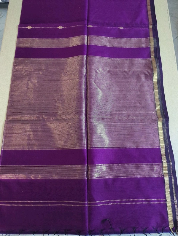 Pure Handloom Maheswari - Purple 4