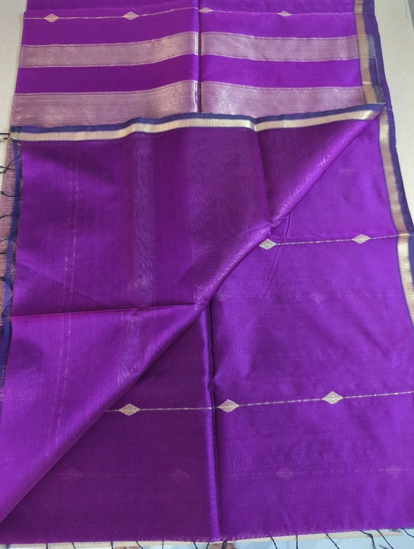 Pure Handloom Maheswari - Purple 4