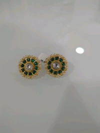 Jadua Kundan Studs - Green