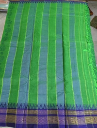 Pure Handloom Narayanpet Cotton Print - green 16