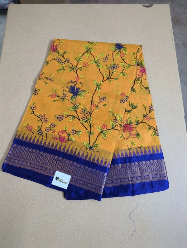 Pure Handloom Gadwal Cotton - Web Orange