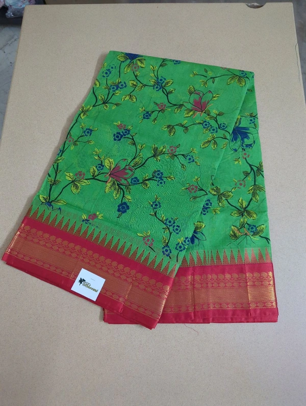 Pure Handloom Gadwal Cotton - green
