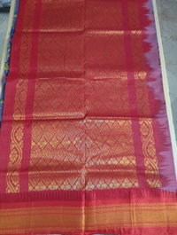 Pure Handloom Gadwal Cotton - gray blue