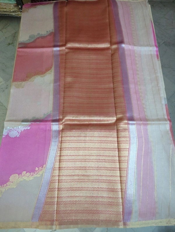 Pure Handloom Kora Rangkat - pink