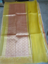 Pure Handloom Kora Rangkat - Yellow