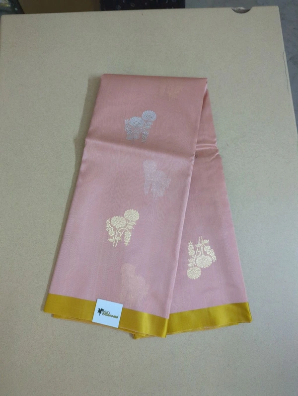 Pure Handloom Kora Satin Boardes - Sundown