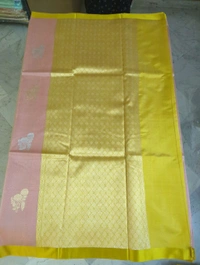 Pure Handloom Kora Satin Boardes - Sundown
